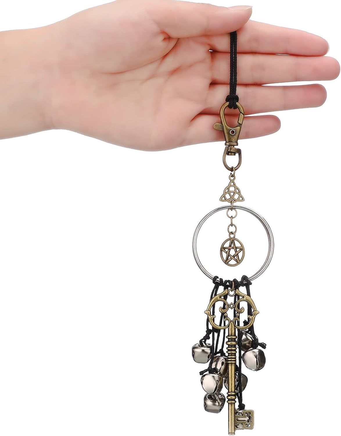 Witch Bells or Door Witchcrat Bells Supplies Wiccan Decor Altar Bell Antique Magic Keys Witchy Wicca Home Protection Decor Kitchen Witch Decor (2 Pieces) — image 4