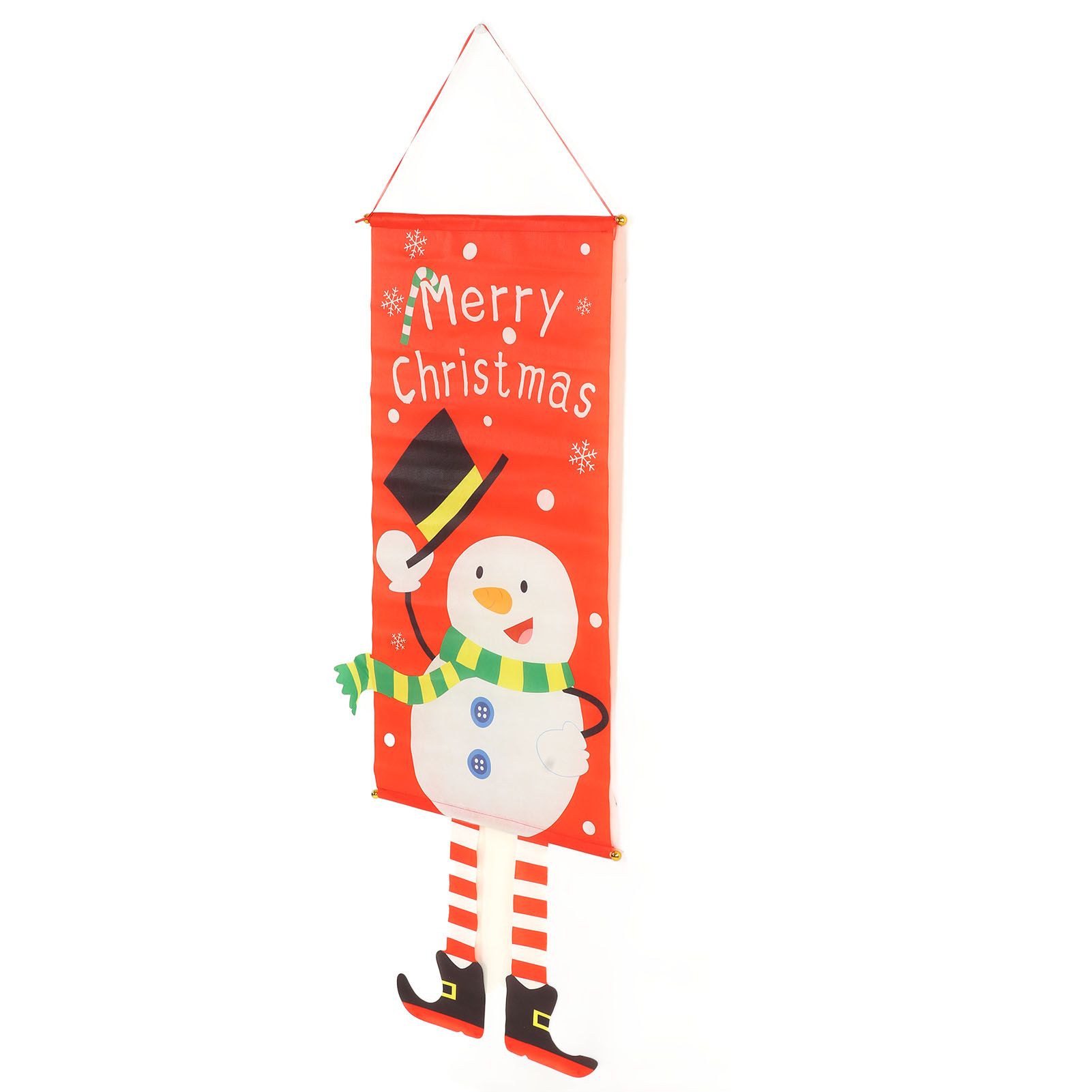 Christmas Snowman Hanging Flag Christmas Decorative Banner Landscape Wall Cloth Pendant โ image 3