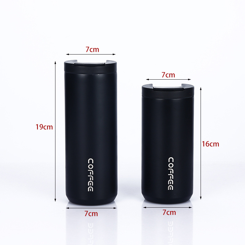 Red And Purple Gradient Color Sleek Insulated Stainless Steel Coffee Tumbler Set (400ml & 500ml) - One-Touch Lid Travel Mugs โ image 4