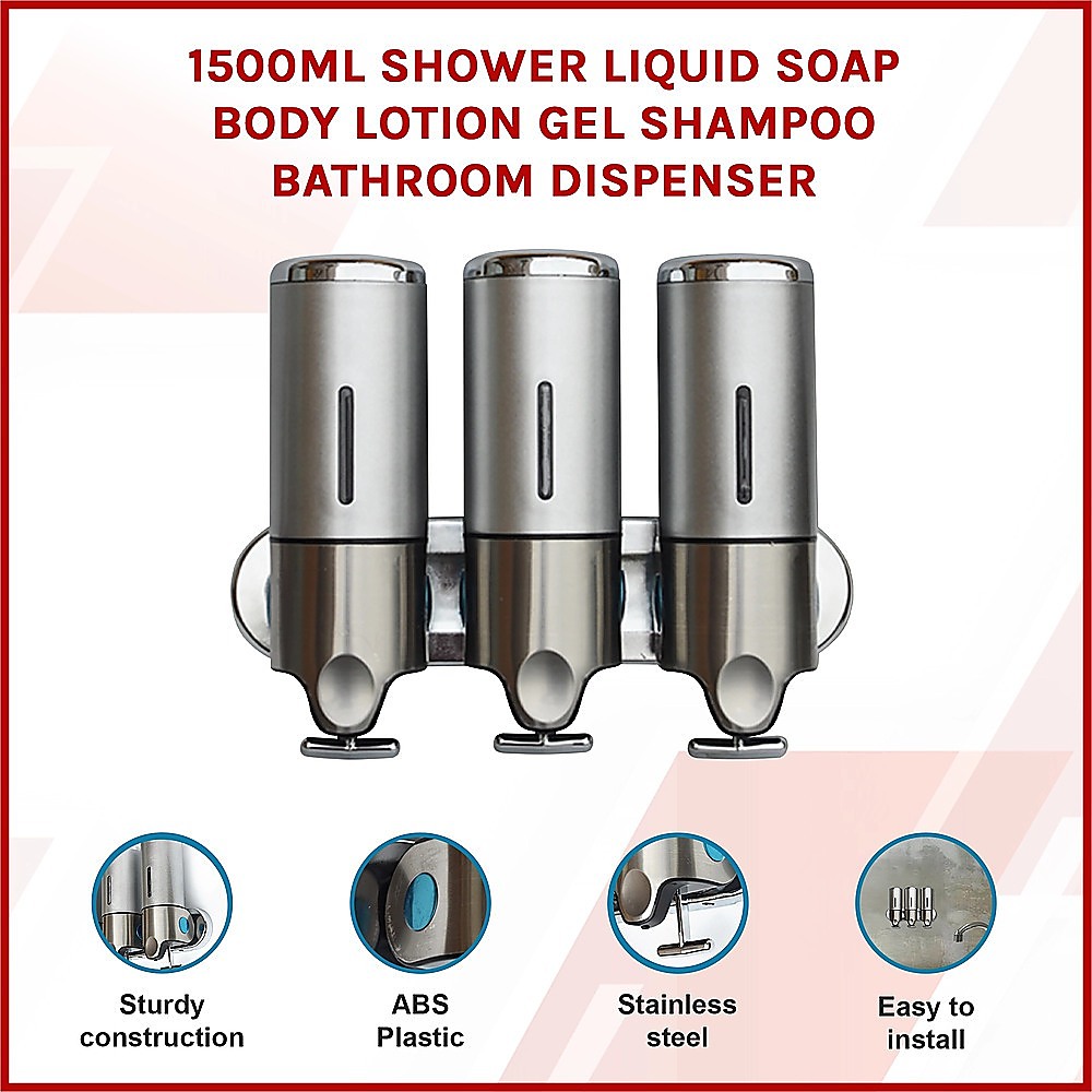 1500ml Shower Liquid Soap Body Lotion Gel Shampoo Bathroom Dispenser ā image 3