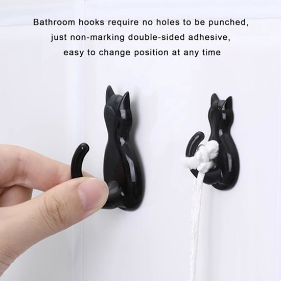 Traceless Self-Adhesive Hooks - Self-Adhesive Wardrobe Hooks - Wall Stickers - 12 Pieces - Bedroom - Behind the Door - Keychain โ image 3