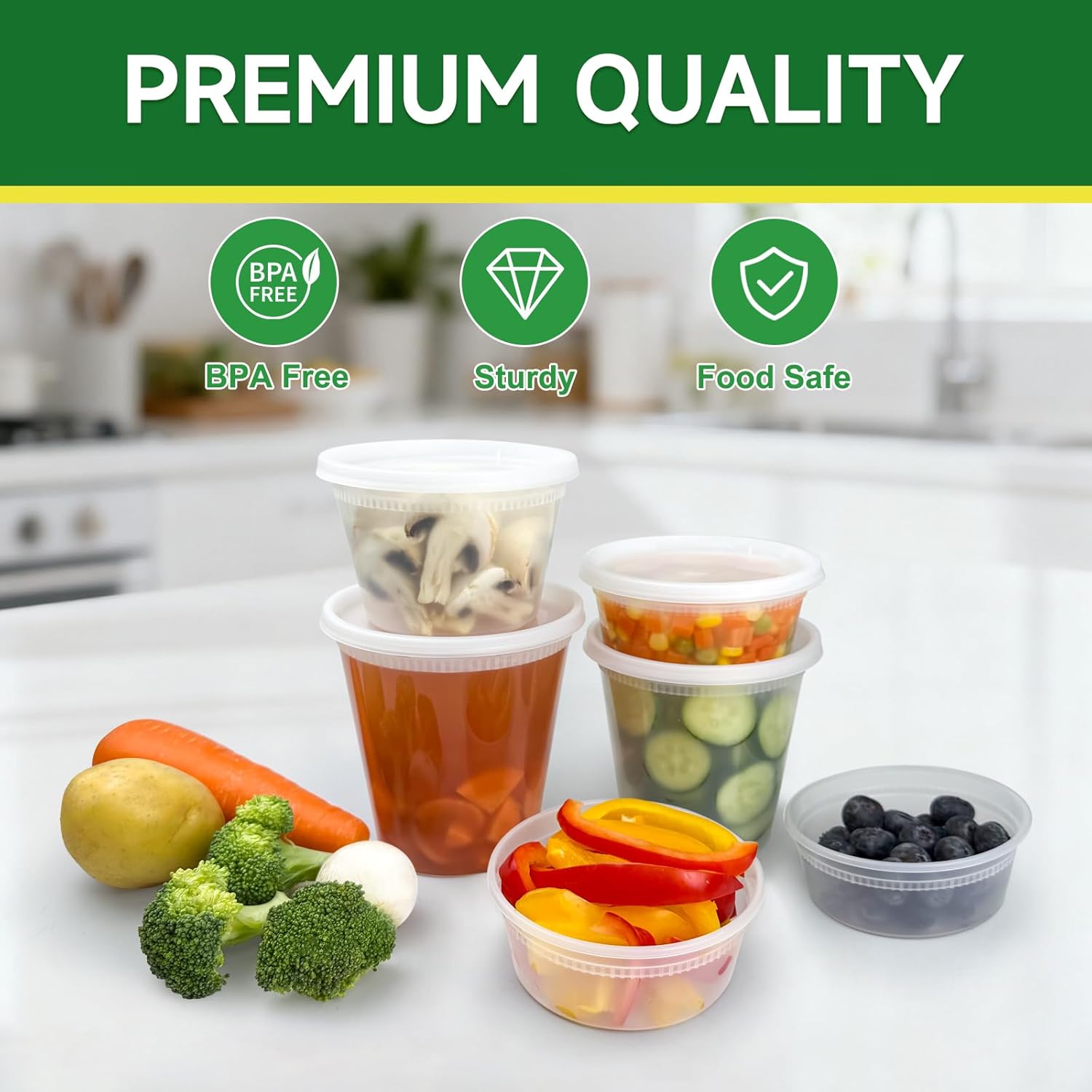 50 Set 32 oz Deli Containers with Lids, Leak-Proof BPA Free Plastic Take Out Bowls, Food Storage for Takeout Meal Prep Storage, Freezer, Microwave & Dishwasher — image 3