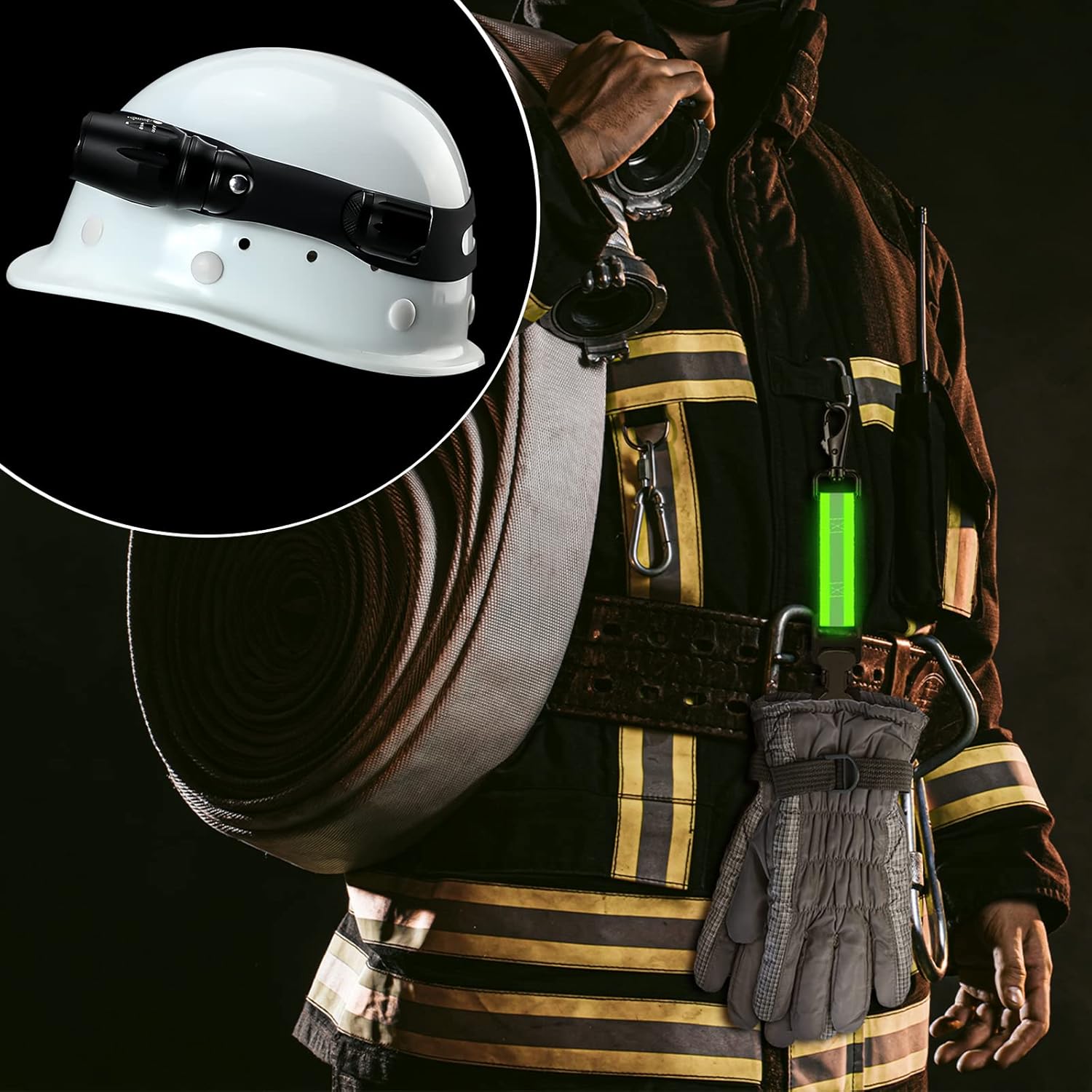 4 Pcs Firefighter Tools Include 2 Firefighter Helmet Band 2 Glove Strap Holder Fire Helmet Band Glove Safety Strap with Reflective Trim Fire Accessories โ image 5