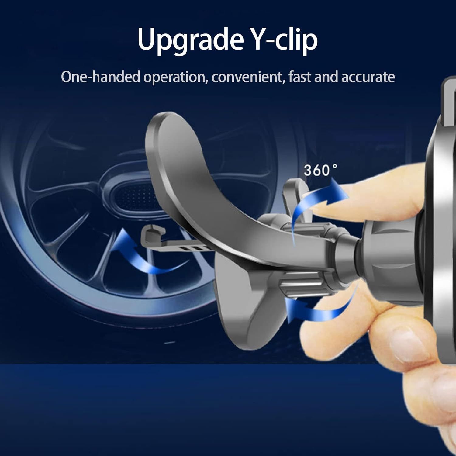 1Pc Black Car Vent Phone Mount, Round Air Outlet Phone Bracket Y-Shaped Mobile Holder Clip, Hands Free Cradle in Vehicle Car — image 2