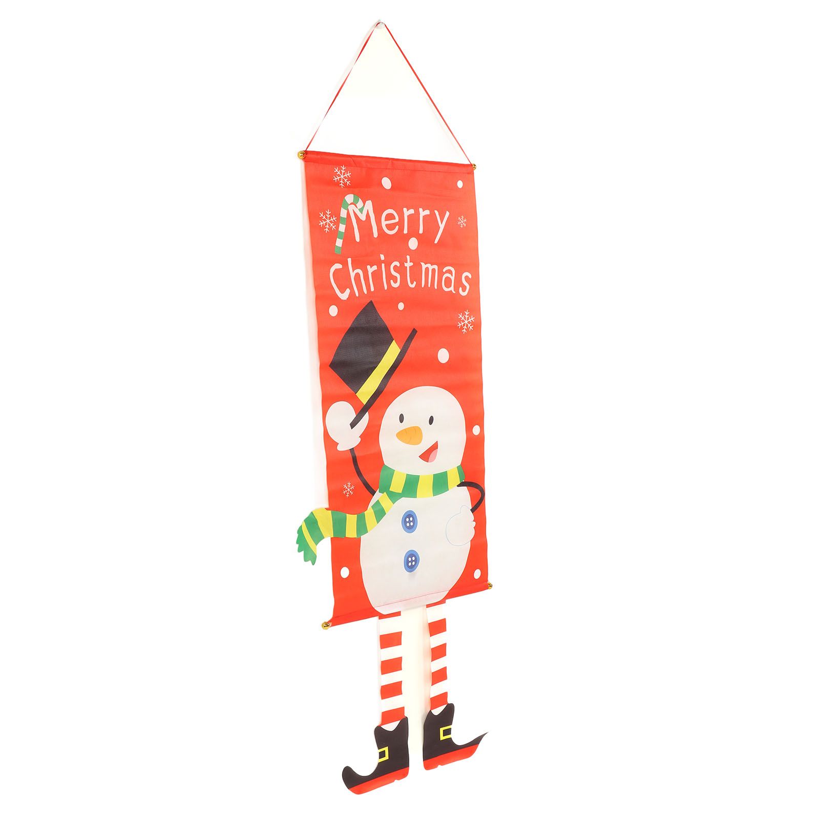 Christmas Snowman Hanging Flag Christmas Decorative Banner Landscape Wall Cloth Pendant โ image 2