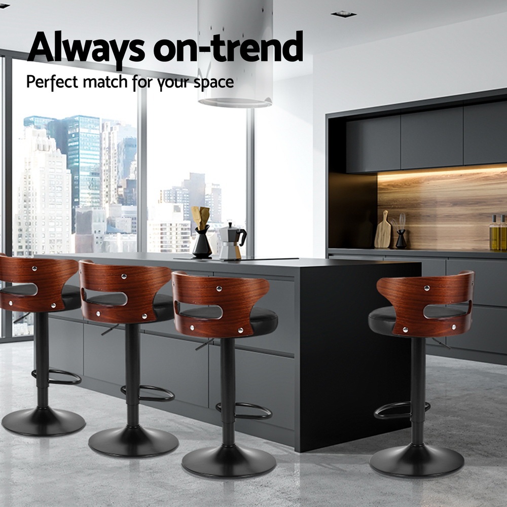 Artiss 4x Bar Stools Gas Lift Faux Leather — image 6