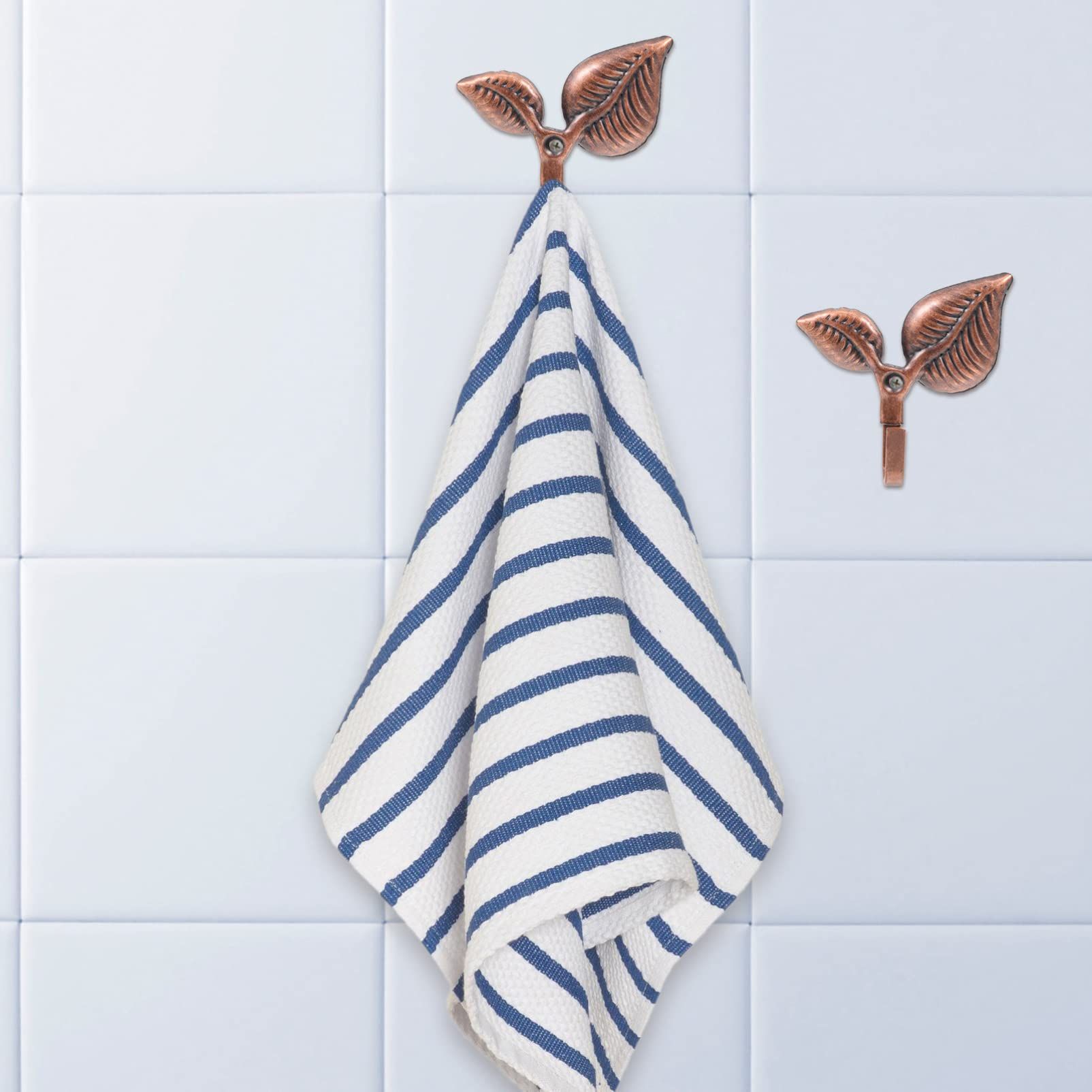 4pcs Metal Leaf Shaped Single Wall Hooks Vintage Iron Coat Hooks Rustic Wall- Mounted Coat Hangers for Home Scarf Bag Towel Key โ image 3