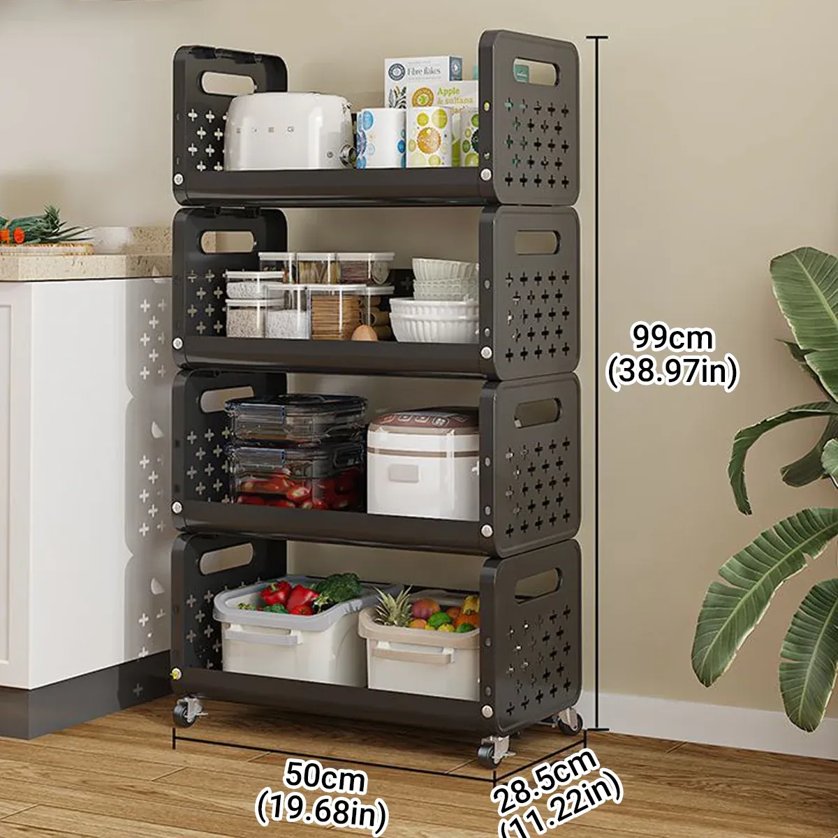 Multi-functional Kitchen Rack Movable Multi-layer Snack Storage Cart Shelf โ image 3