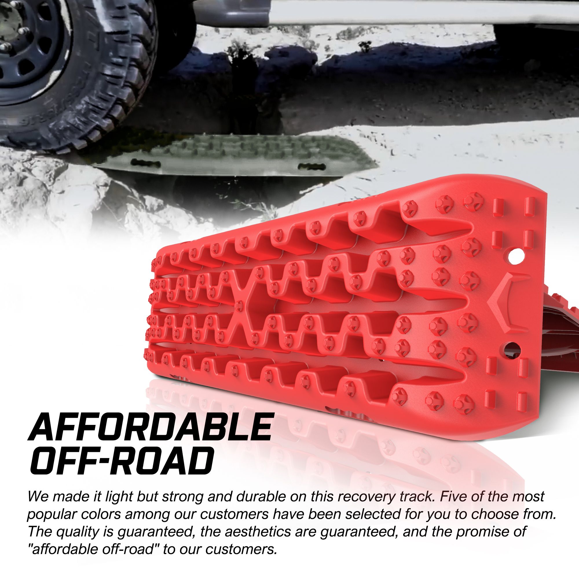 X-BULL Recovery tracks Boards 10T 2 Pairs Sand Mud Snow With Mounting Bolts pins Red — image 5