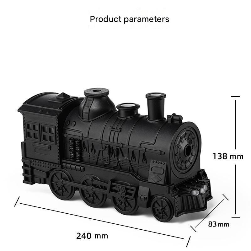 White Retro Train Aromatherapy Humidifier - 300ml Ultrasonic Cool Mist Diffuser with Jellyfish Smoke Ring, LED Night Light for Bedroom Office Desk Decor — image 3