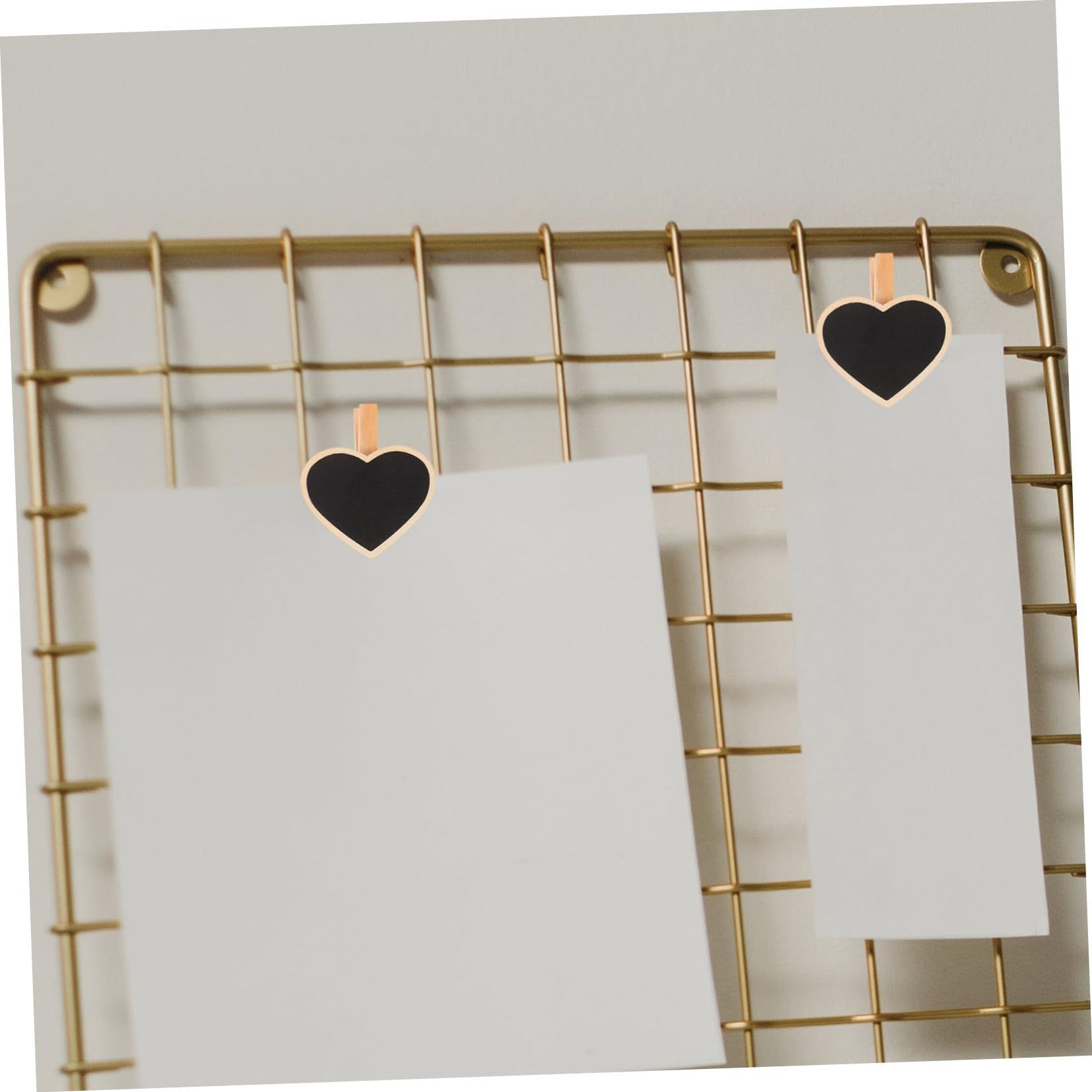 20pcs Tag Photo Holder Heart Chalkboard Tags Chalkboard Signs with Clip Signs and Labels Clips Heart Chalkboard Clip Message Board — image 5