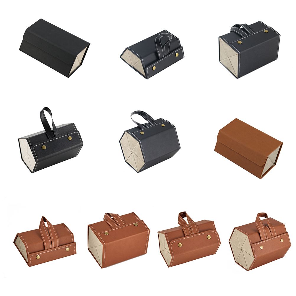 Multi Slot Sunglasses Organizer Foldable Glasses Jewelry Storage Box Portable PU Leather Eyeglasses Case for Storing Watches and Keys โ image 3