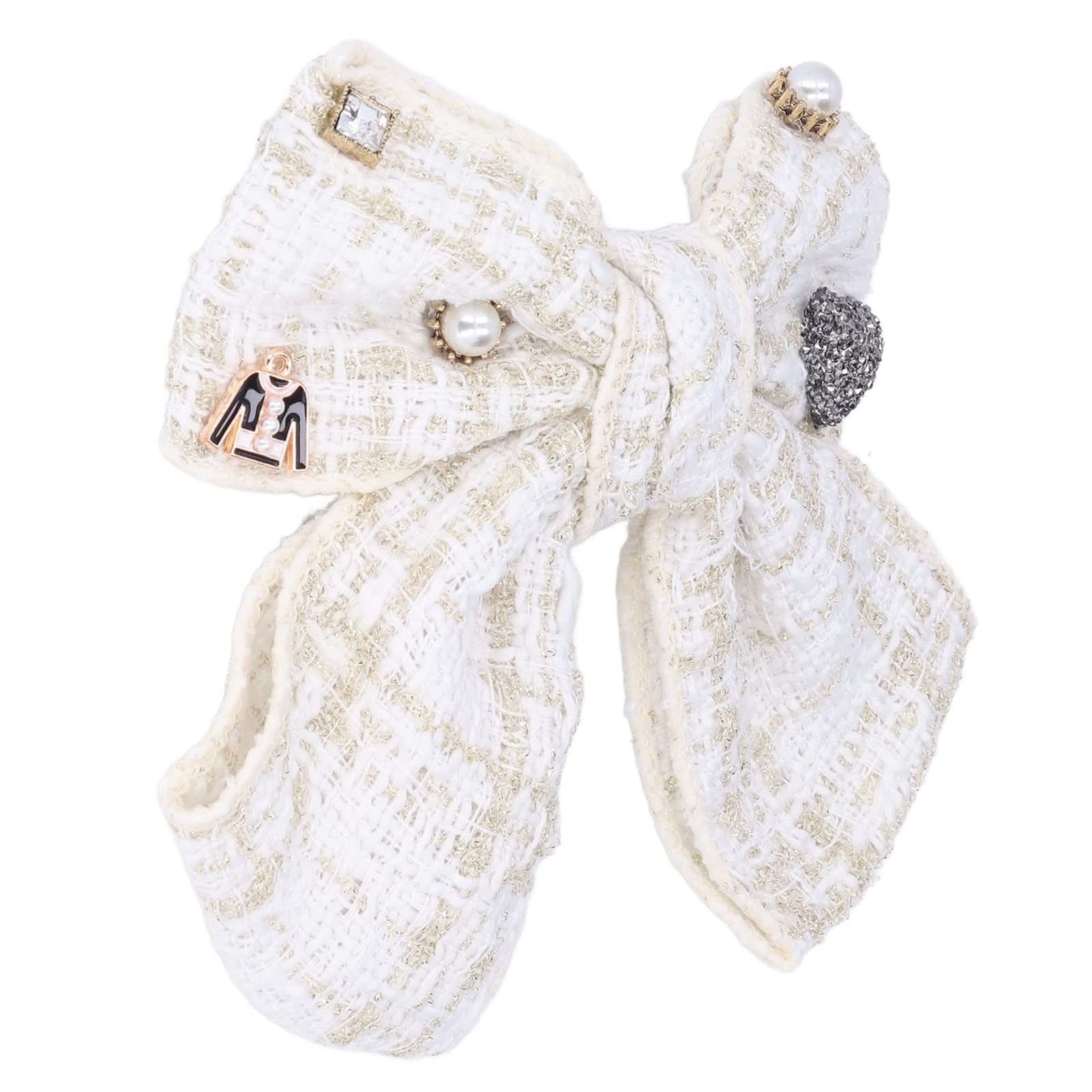 Bow cloth bow hair clip temperament rhinestone top spring clip hair accessories for girls' hair styling โ image 5