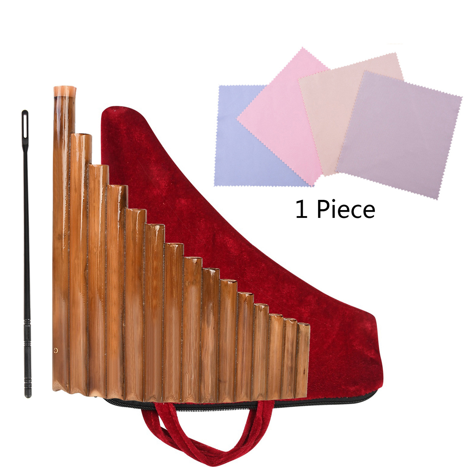 Handmade 15-Pipe Bamboo Pan Flute Natural Woodwind Instrument G-Tone โ image 2