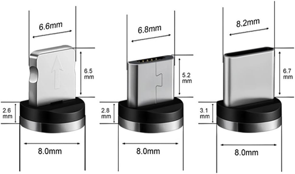 Magnetic Charging Tips lPhone 15pcs,1Pin 360° Rotate Connector Adapters for iOS-Lightlng Ports Series,Just Plugs to Charging/Water-dustproof/antioxidant — image 2