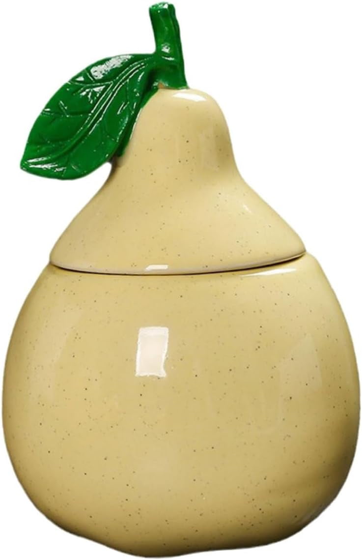 Ceramic Pear Shaped Tea Canister with Lid Decorative Jar for Kitchen Airtight Container for Coffee Sugar and Flour Storage for Candy or Tin โ image 2