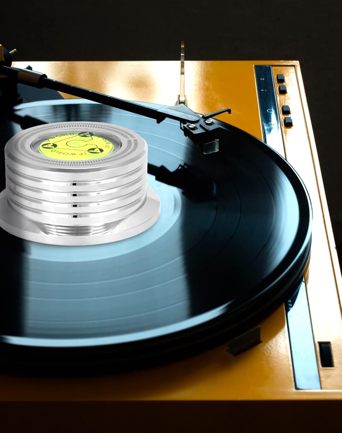 Record Weight Phono Disc Stabilizer, 60HZ Record Weight Stabilizer, with Bubble Leveling (60Hz, Silver) — image 3