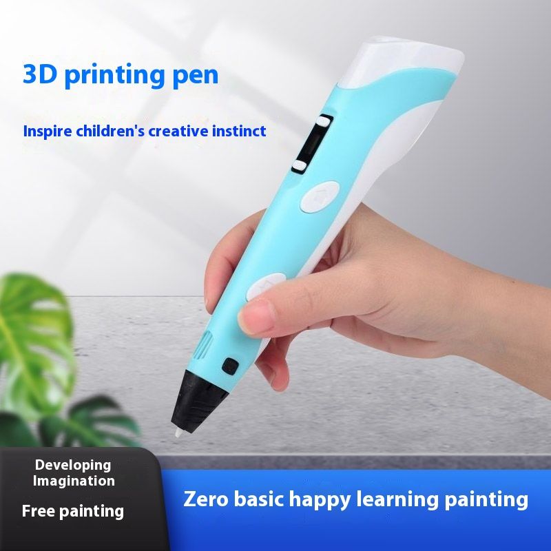 Blue 3D Printing Pen with Display - Includes 3D Pen, 3 Starter Colors of PLA Filament, and Charger(18.5 * 4.5 * 3cm) — image 4