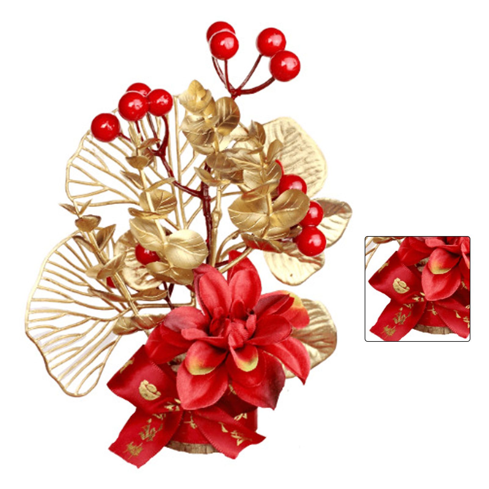 Table Lucky Tree Decoration Lifelike Exquisite Fortune Tree Ornament with Hangtag for Spring Festival Housewarming Small B — image 4