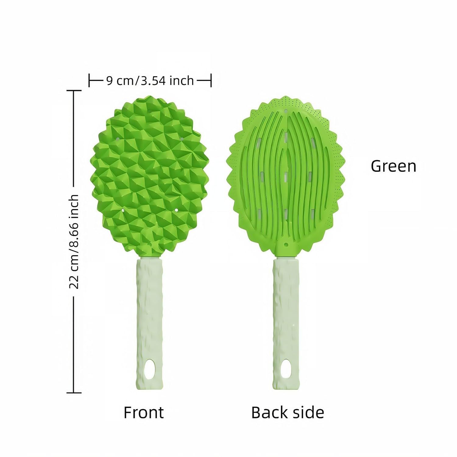 Pet Durian Massage Comb, Dual-Sided Cat Dog Grooming Tool with Back Scraping Teeth, Green, 8.66 inch — image 4