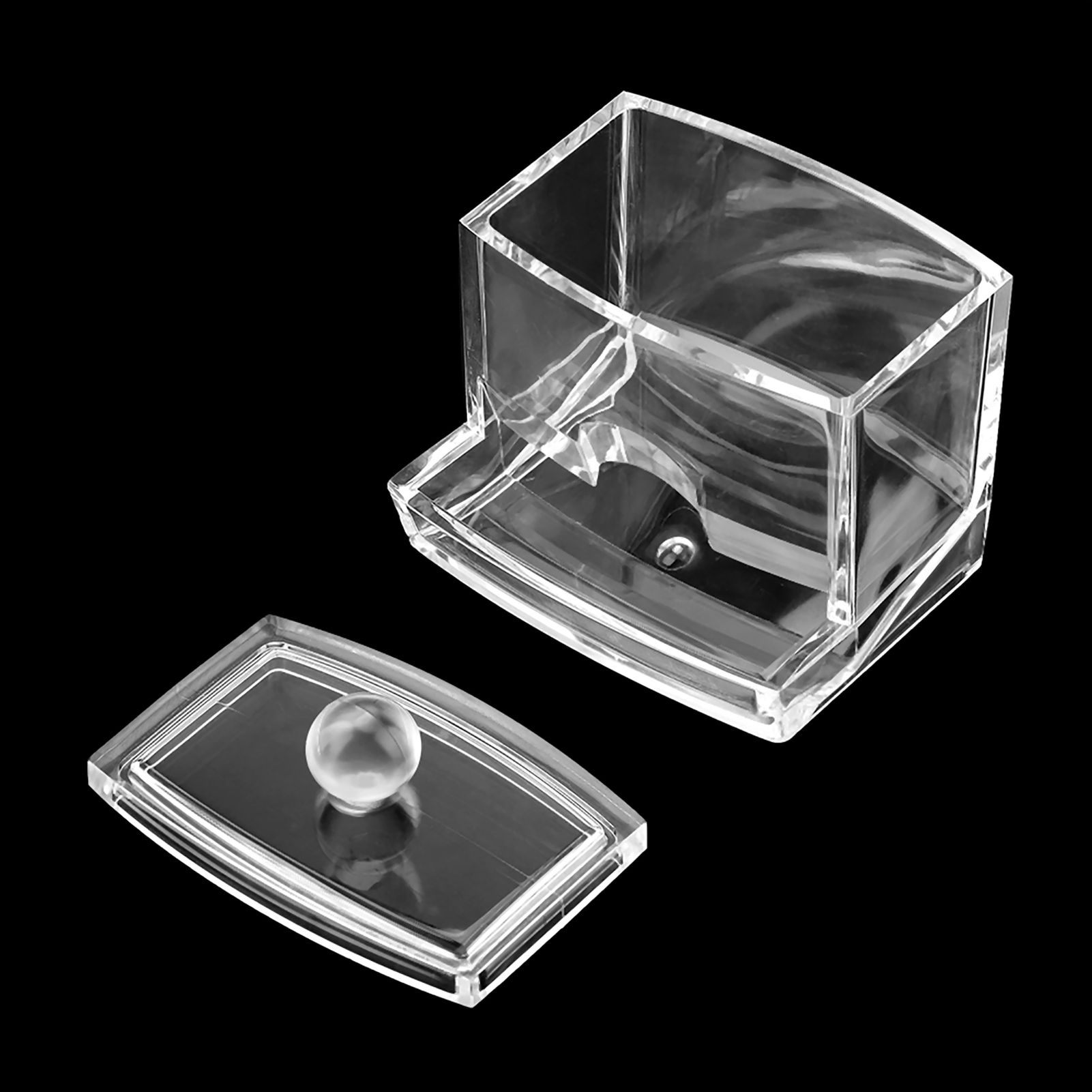 Acrylic Clear Cotton Swab Dispenser Storage Box Holder Desktop Cosmetic Makeup Case โ image 6
