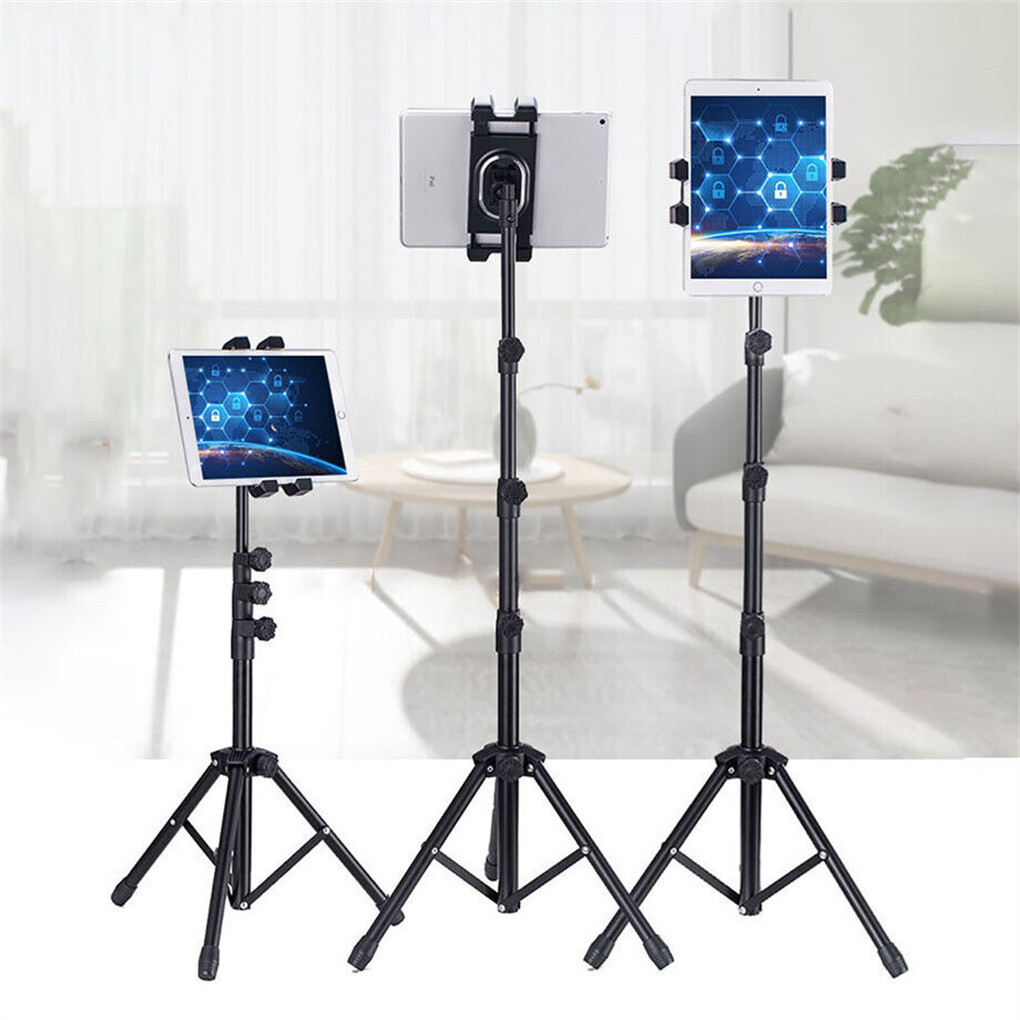 Adjustable 4.7-12.9" Stable Tripod Floor Stand Lazy Tablet Mount Holder for iPad — image 2