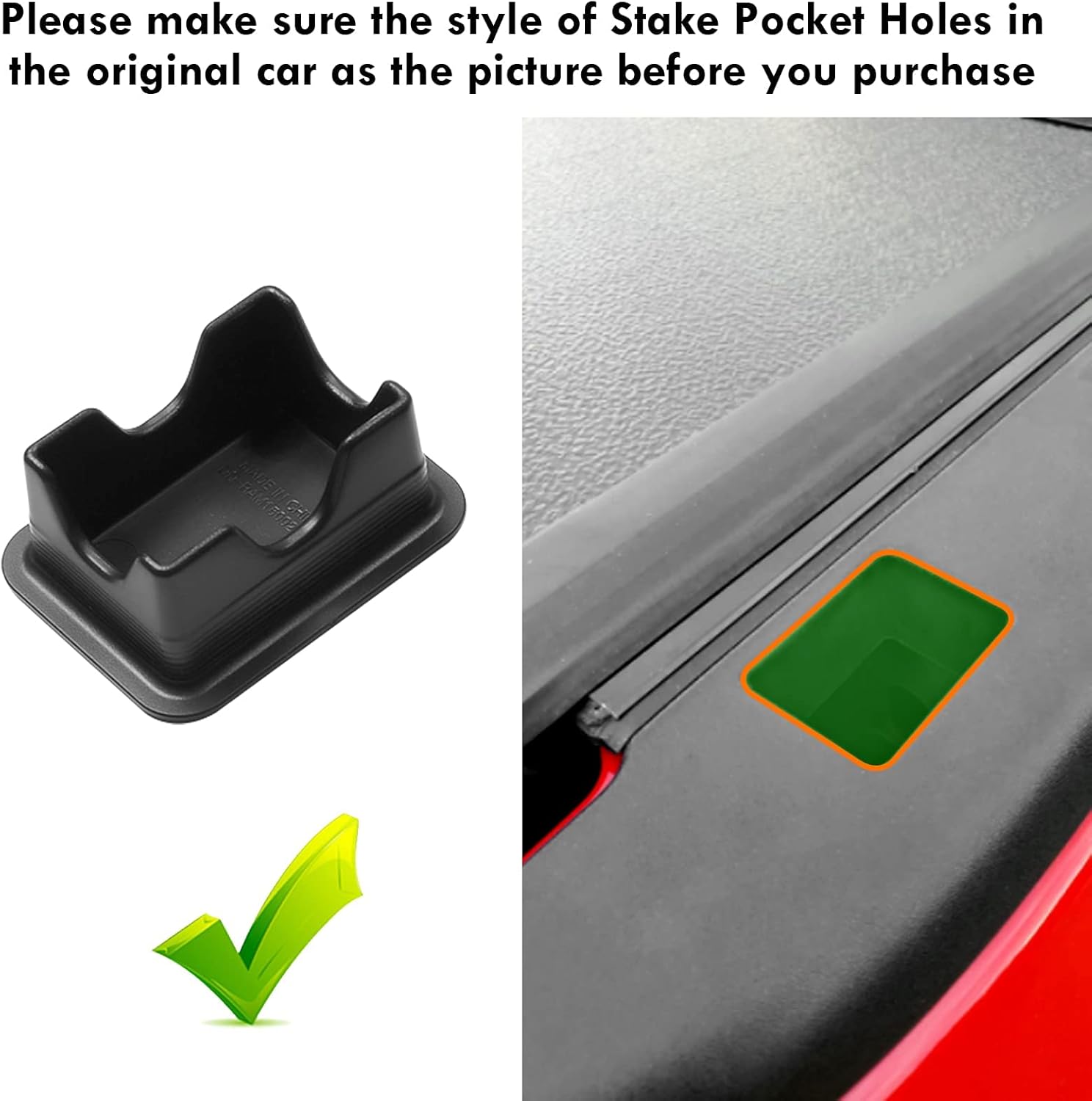 Ram 1500 Stake Pocket Covers, Rear Truck Bed Rail Stake Pocket Cover Compatible with Dodge Ram 2019-2024 2025 2026(Set of 2) — image 2