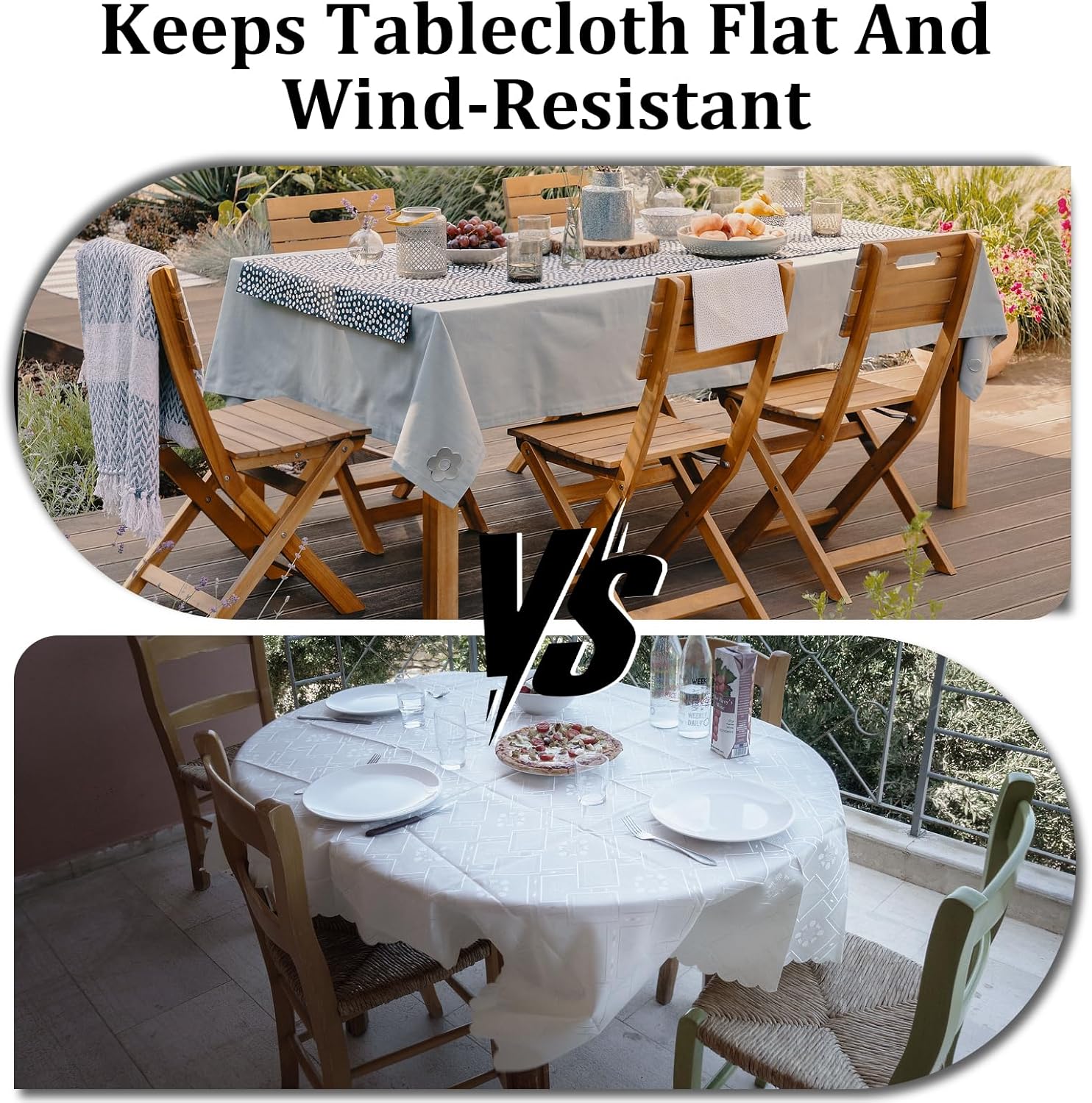 8 Pieces Magnetic Tablecloth Weights with Flower Design for Outdoor Dining, Windproof Stainless Steel Clips for Picnic Table Covers, Silver — image 4