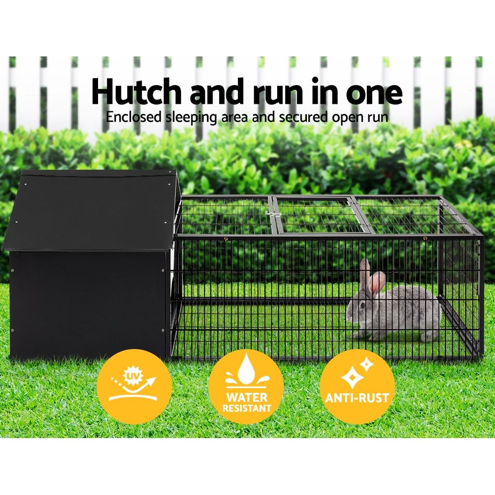 i.Pet Rabbit Cage Hutch 162x60cm Enclosure Metal โ image 4