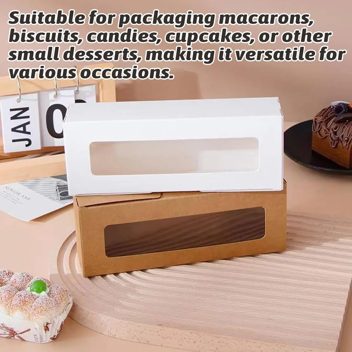 30 Pcs Kraft Paper Window Box Cardboard Gift Packaging Bakery Party Favour Box - Kraft โ image 6