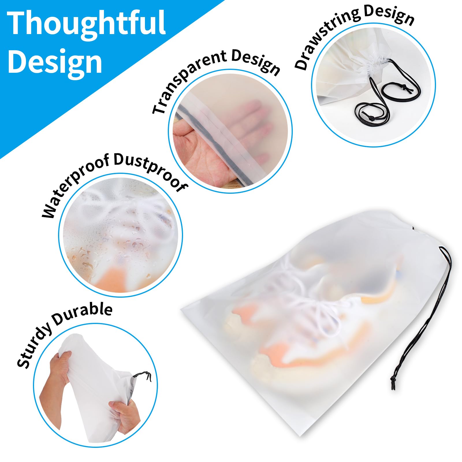 10 Pieces Foldable Toiletry Bag, Water-Resistant PU Leather Cosmetic Organiser with Zipped Compartments for Makeup, Skincare and, White โ image 3