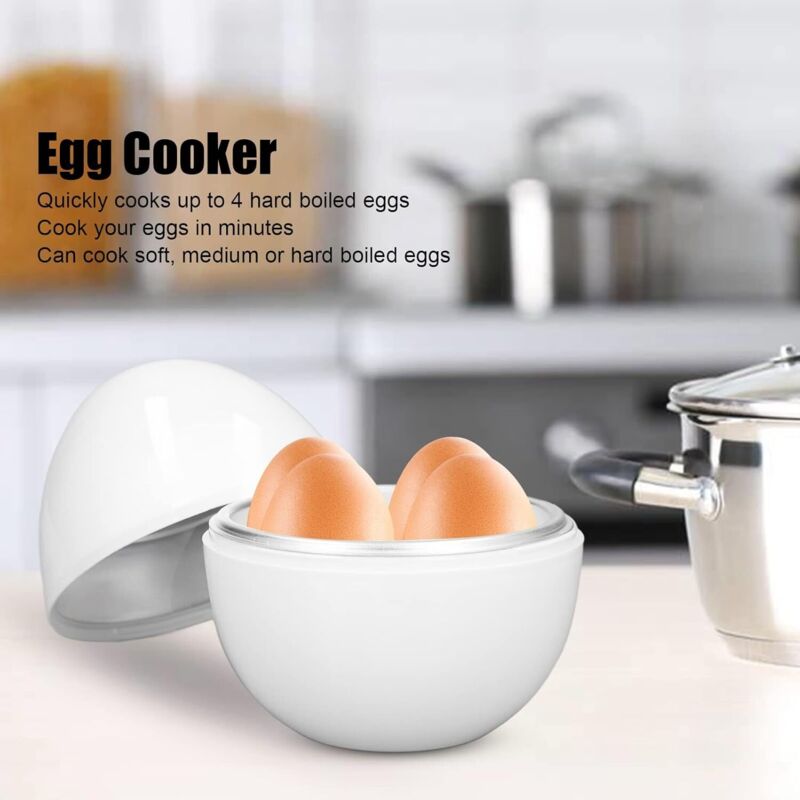Egg Cooker With 4 Egg Capacity Microwave Hard Boiled Eggs Compact Design Pp Material Egg Steamer For Home Use — image 4