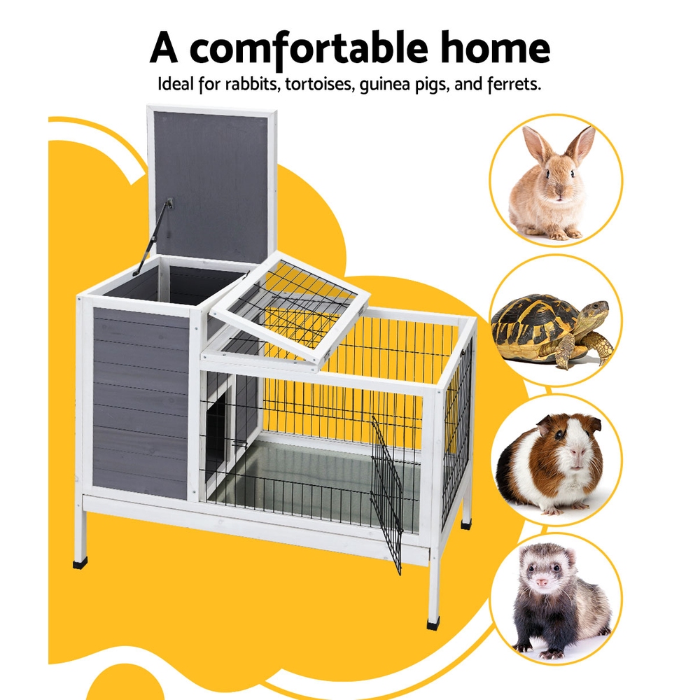 i.Pet Rabbit Hutch Chicken Coop 97cm x 49cm x 86cm Chicken Coop Large Run Wooden Outdoor Cage House — image 4