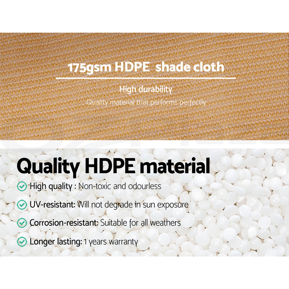 Instahut 70% Shade Cloth 1.83x20m Shadecloth Sail Heavy Duty Beige — image 5
