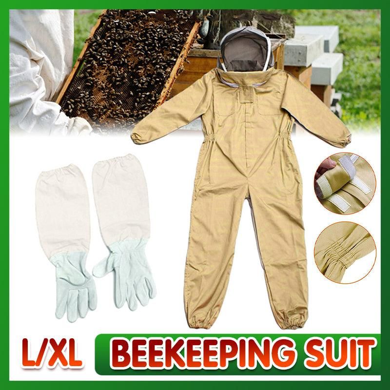 Full Beekeeping Suit Bee Suit Heavy Duty Leather Ventilated Keeping Gloves - XL with Gloves — image 2
