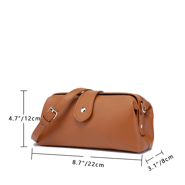 Coffee Chic Vintage Inspired PU Leather Crossbody Bag - Small Frame Doctor Style Purse with Adjustable Strap โ image 3