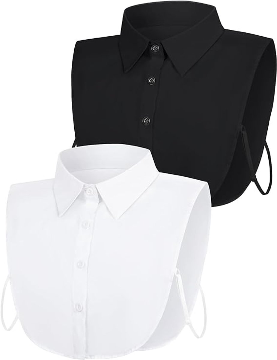 Set of 2 Women's Shirt Collars - Detachable Pointed Collar Basic - Collars for Women - Detachable Women's Collars to Wear Undergarments - Shirt Collar - Faux