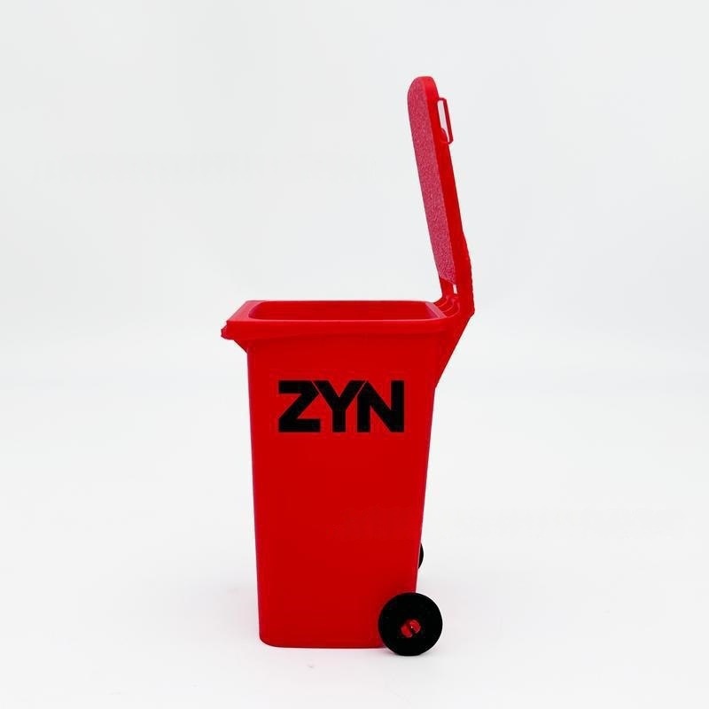 Red Mini Zyn Bin Desk Simulation Trash Can - Novelty Desktop Decor & Storage Box