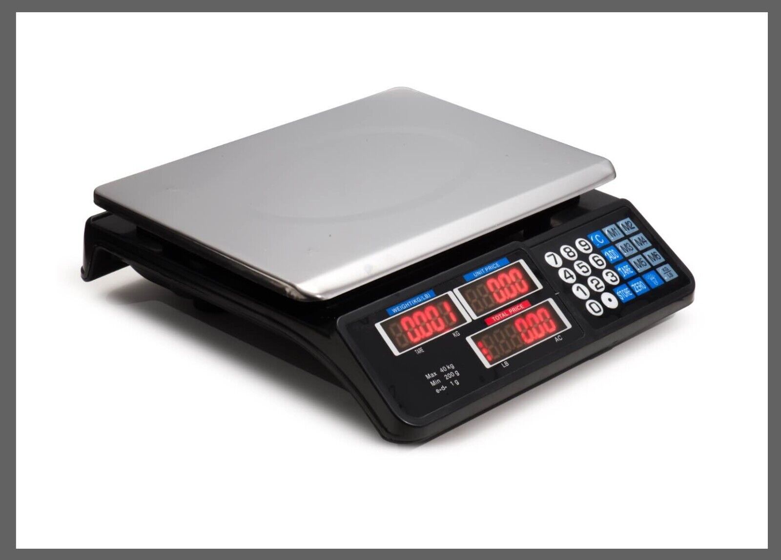 Digital Kitchen Scale 40kg 1g Increment Electronic Black โ image 2