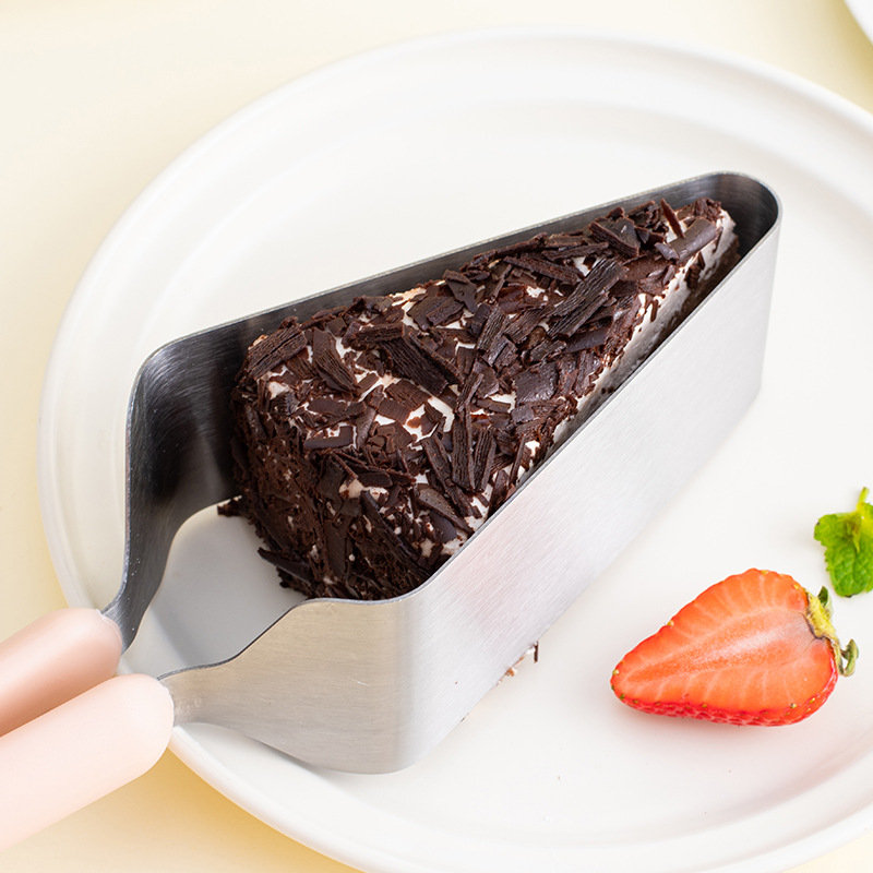 Stainless Steel Triangle Cake Divider Tongs with Wooden Handles for Even Cake Slices, Desserts, Pastries and Serving — image 4