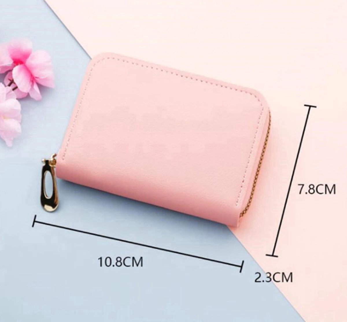 Card Holder for 12 Cards | Credit Card Holder | With Cash Compartment | Card Holder | Wallet | PU Leather | Purse | Pink — image 3
