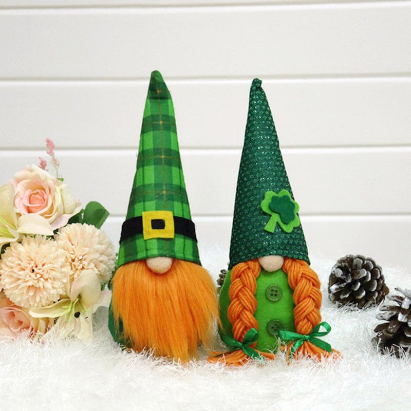 2pcs Dwarf Decoration, Fairy Swedish Dwarf Decoration Green Irish Fairy Dwarf Doll Elf Home Decoration Festival Ornament — image 5