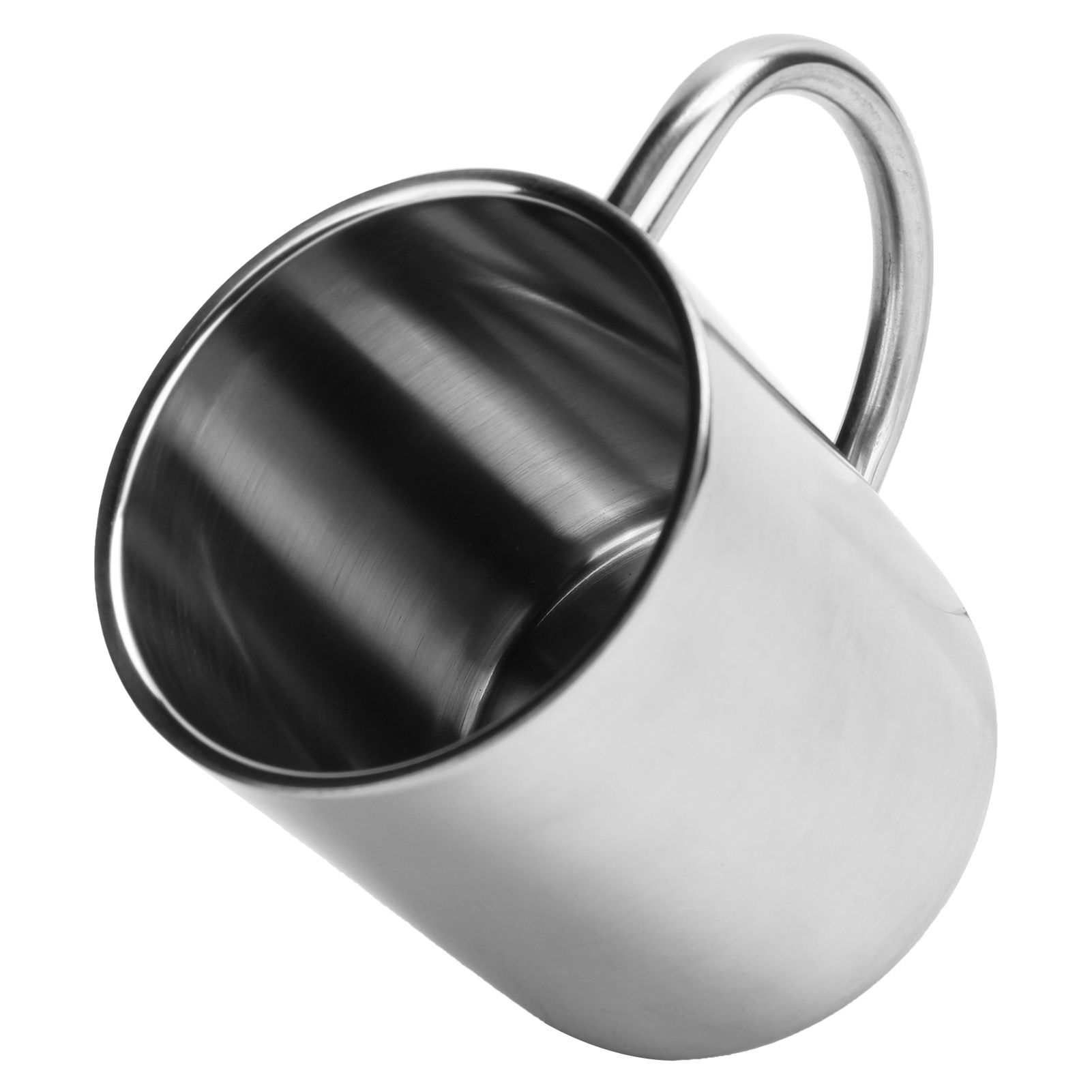 Mug Cup 304 Stainless Steel Sanding Mirror Finish Portable Coffee Cup with Handle 300ml — image 4