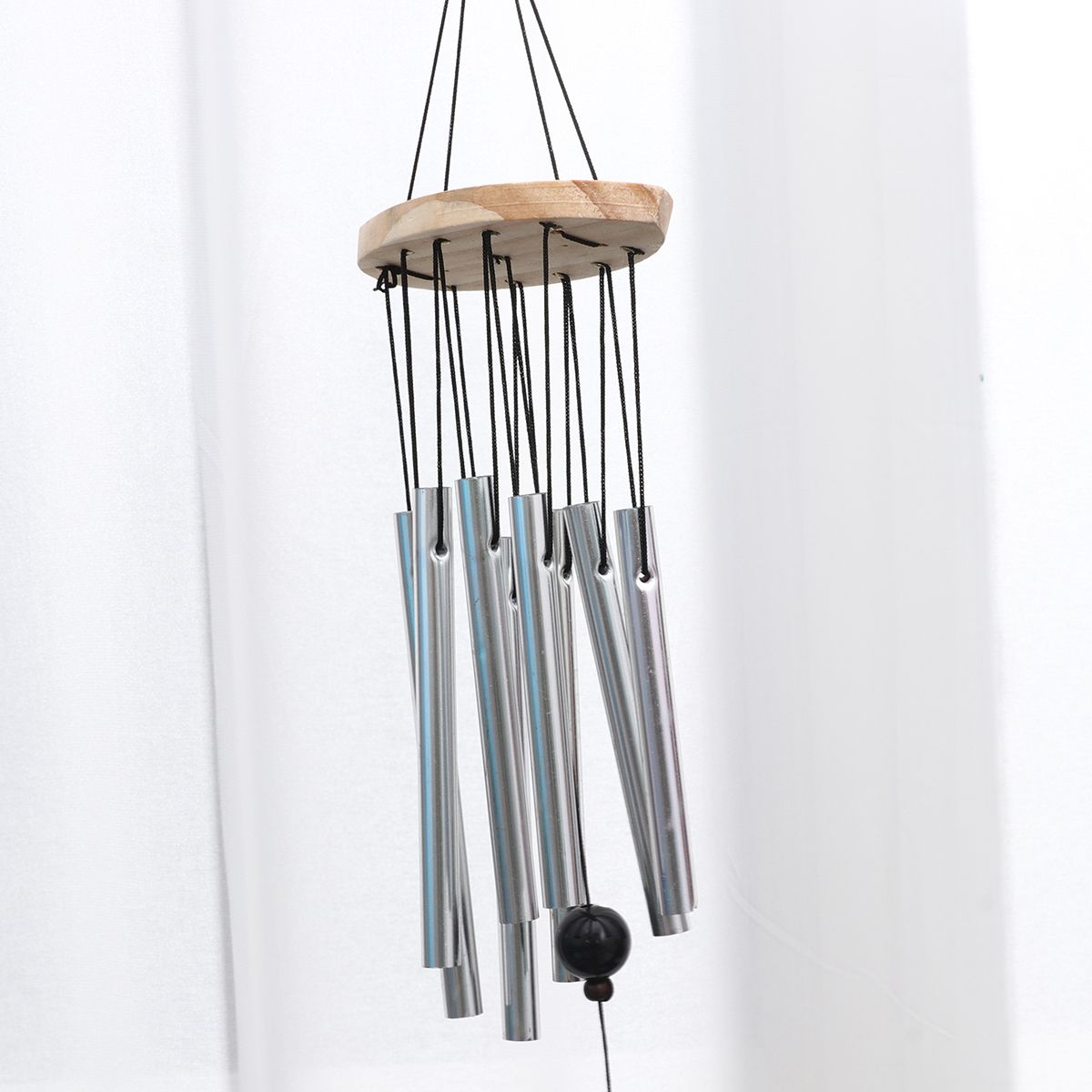 Metal Multi-Tube Solid Wood Wind Chime Lovely Outdoor Living Yard Garden Decorations Window Bells Wall Hanging Ornaments — image 2