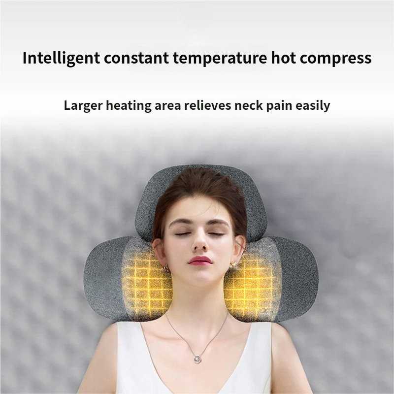 USB-Powered Memory Foam Neck Pillow, Electric Cervical Neck Massage Pillow with 15-Minute Timer - Ergonomic Contoured Sleep Aid Cushion — image 5