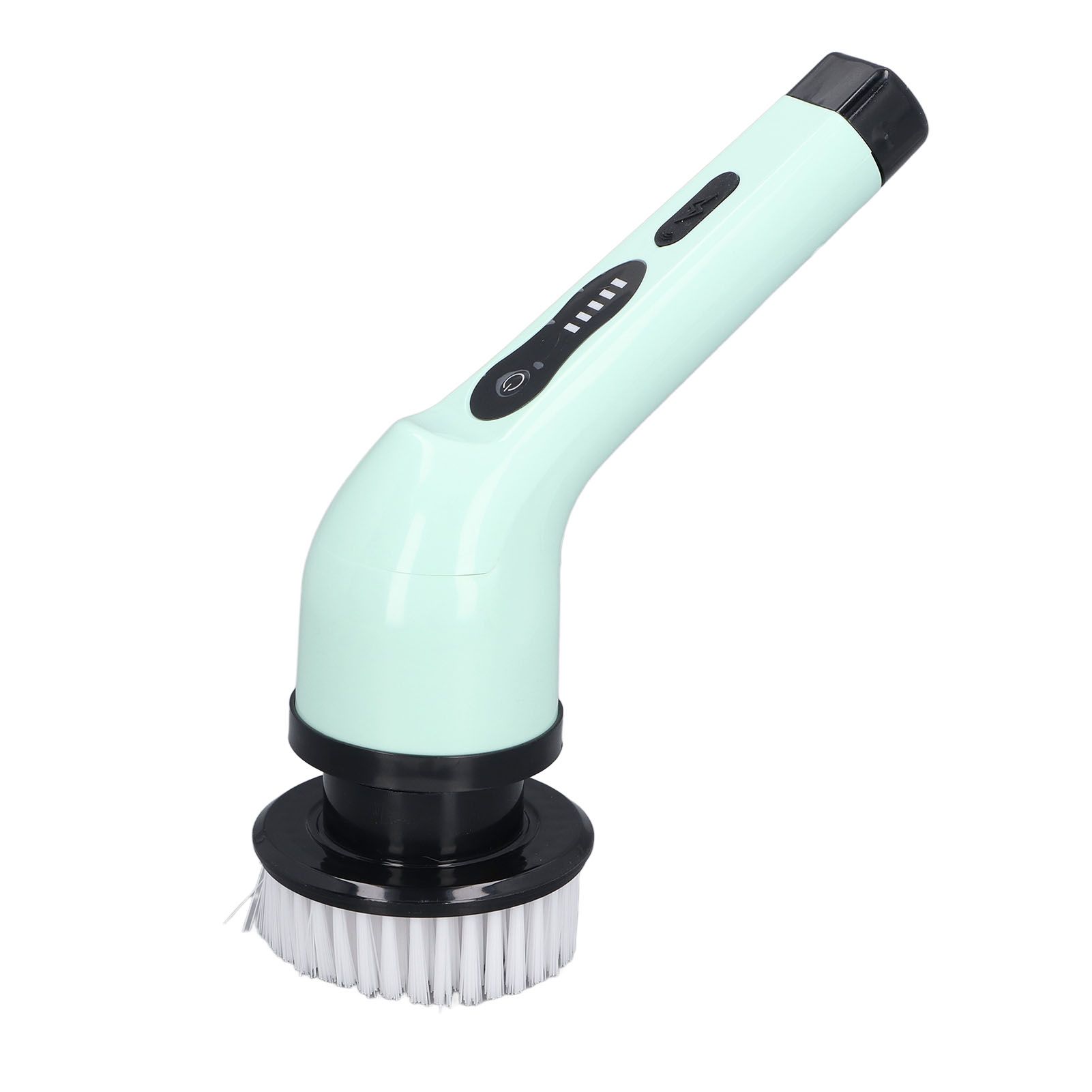 Electric Handheld Brush Adjustable Extension Handle Powerful Highly Efficient Labor Saving Electric Spin Scrubber for Bathroom Kitchen 9 Heads Green — image 5