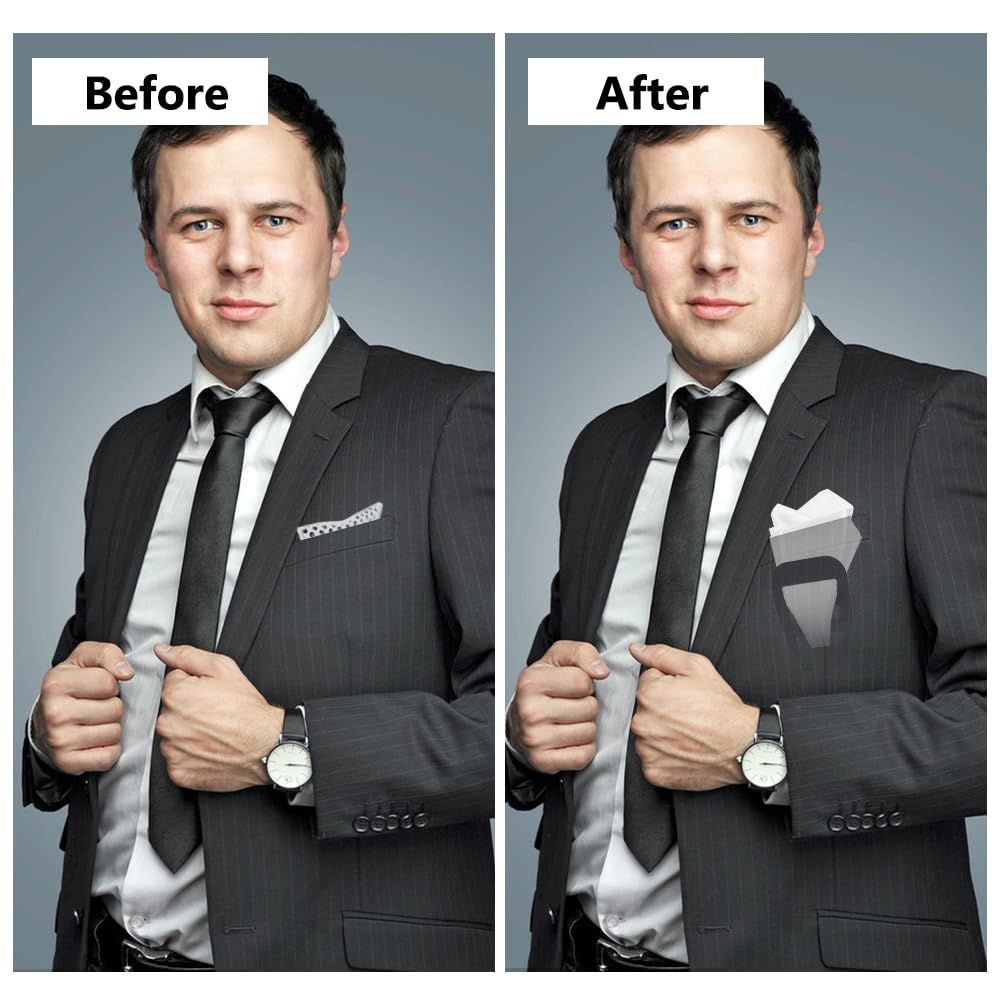 6 Pcs Pocket Square Holder for Men, Plastic Men's Suit Pocket Handkerchief Keepers Mens Pocket Square Folder Pocket Square โ image 2