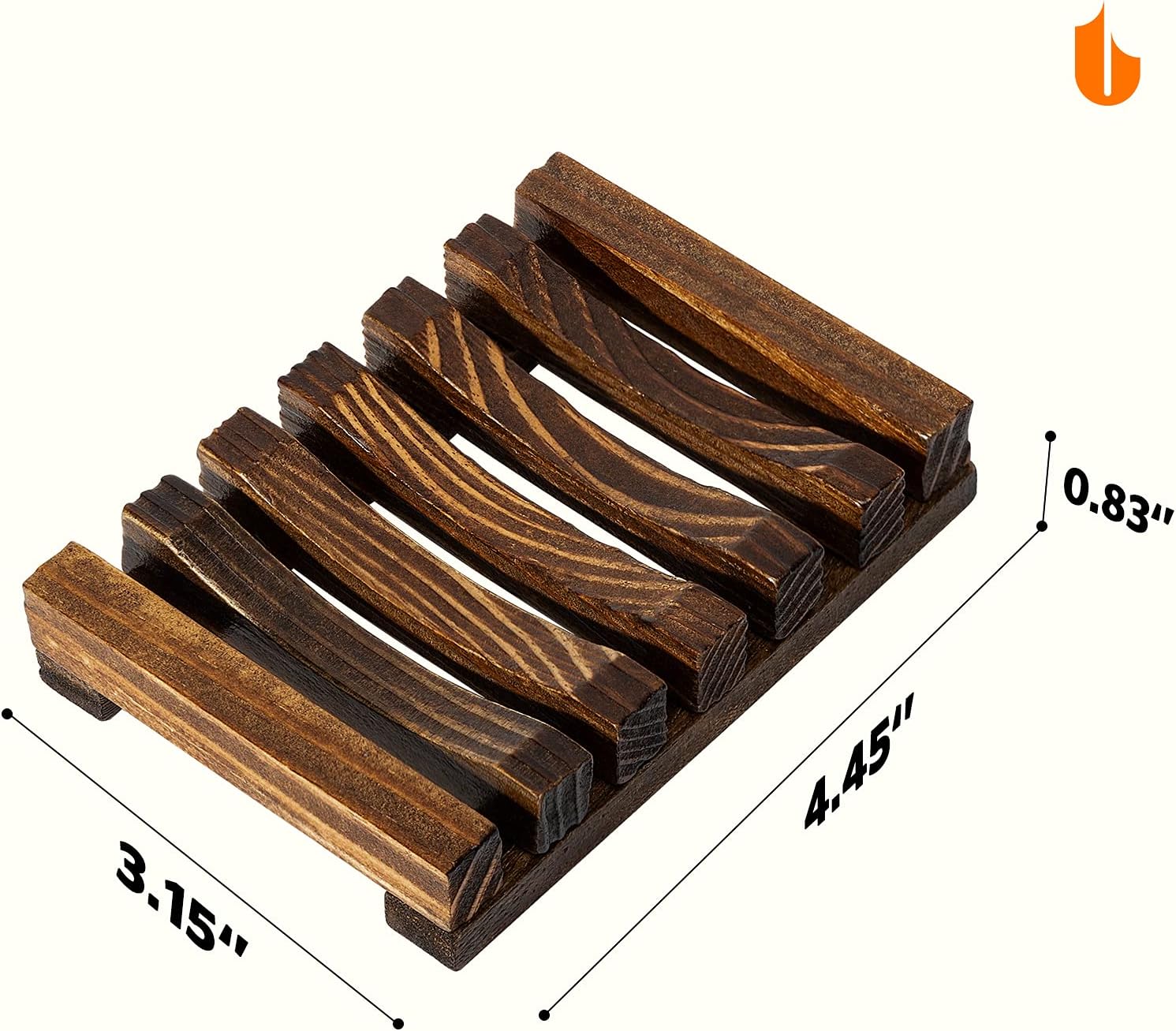 Natural Wooden Soap Dish Soap Saver Holder Soap Tray for Bathroom, Biodegradable, Zero Waste, Plastic Free, Charcoal Color โ image 6