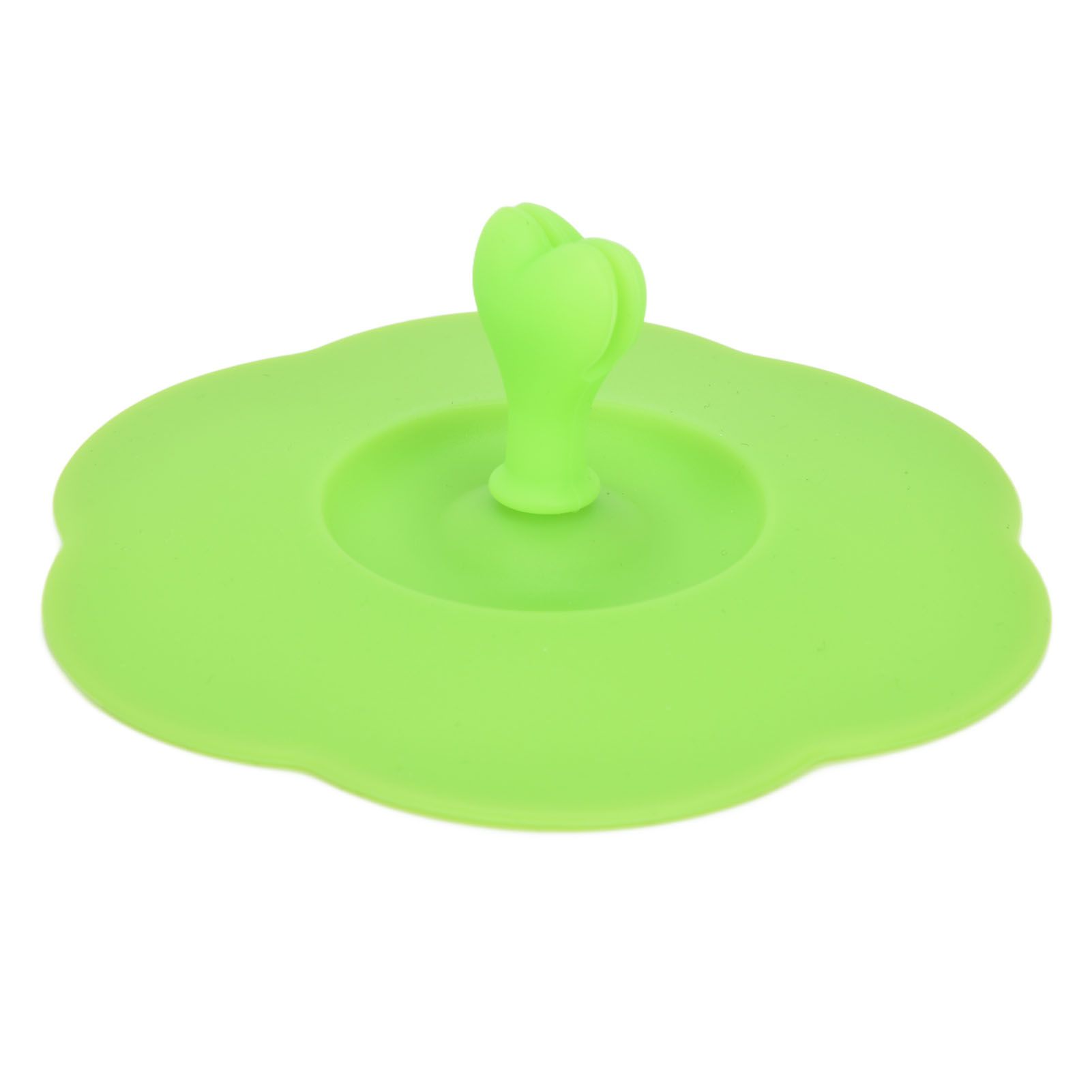 Silicone Lid Dustproof Heat Resistant Hot and Cold Beverage Cup Lid for Kitchen HomeGreen — image 3