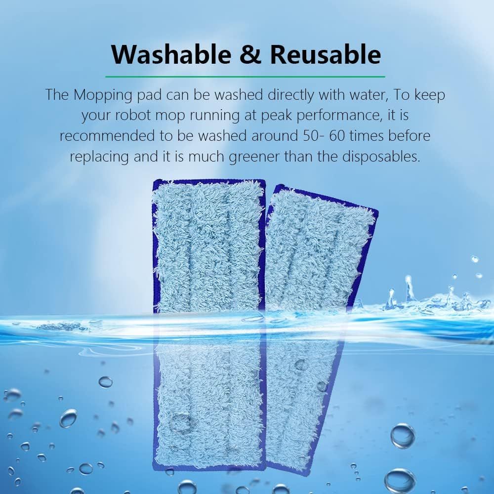 Replacement Washable & Reusable Wet Mopping Pad Compatible with iRobot Braava Jet 240, 241, 244, 245, 250 Robot Mops, Blue, 6-Pack โ image 4